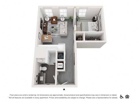 a floor plan of a 1 bedroom apartment at the biltmore apartments in dallas,